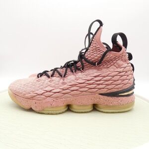 Nike LeBron 15 Rust Pink Black Metallic Gold Basketball Shoes 897650-600 Mens 10